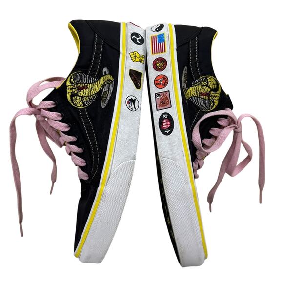 Vans Old Skool x Cobra Kai Shoes Black Canvas Skate Sneakers Mens 8 Womens 9.5 - Picture 7 of 11